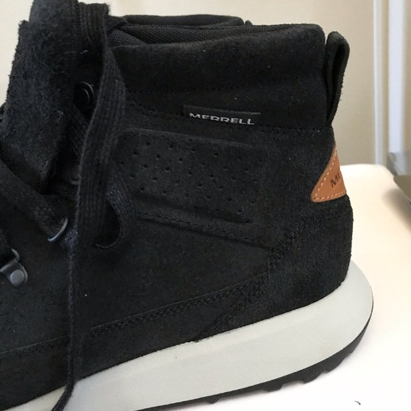 Merrell Men's Classic Chukka Leather Hiking sneaker suede Boots black - Picture 5 of 11